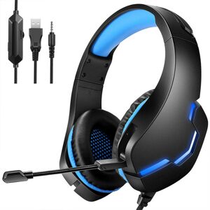 GreenZech (Black blue) Gaming Headset 3.5mm+USB 40mm Drive Wired Stereo RGB Game Headphone GreenZech (Black blue) Gaming Headset 3.5mm+USB 40mm Drive Wired Stereo RGB Game Headphone