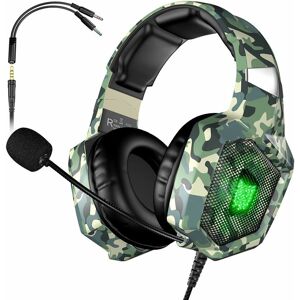GreenZech (Green) Gaming Headphone Bass Headset USB 3.5mm Wired Surround Sound RGB Game He GreenZech (Green) Gaming Headphone Bass Headset USB 3.5mm Wired Surround Sound RGB Game He