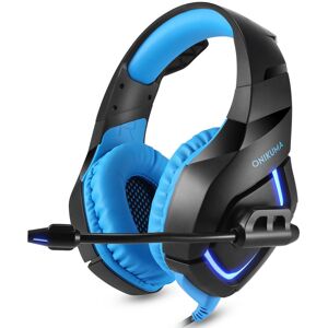 GreenZech (Black + Blue) Gaming Headphone Flexible Light Bass Stereo Over Ear Headset Head GreenZech (Black + Blue) Gaming Headphone Flexible Light Bass Stereo Over Ear Headset Head