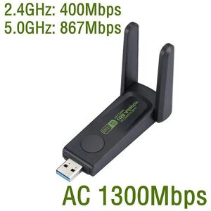 Unbranded (1300Mbps) New 1300Mbps USB 3.0 WiFi Adapter Dual Band 2.4G 5Ghz Wireless Wi Fi Unbranded (1300Mbps) New 1300Mbps USB 3.0 WiFi Adapter Dual Band 2.4G 5Ghz Wireless Wi Fi