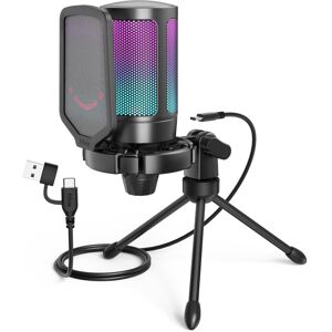 FIFINE Gaming USB Microphone for PC PS5, RGB Condenser Microphone with Tap-to-Mu FIFINE Gaming USB Microphone for PC PS5, RGB Condenser Microphone with Tap-to-Mu