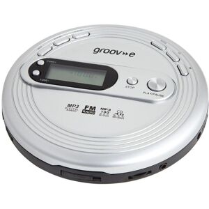 Groov-e Retro Series Personal CD Player + Radio MP3 Playback and Earphones Silve Groov-e Retro Series Personal CD Player + Radio MP3 Playback and Earphones Silve
