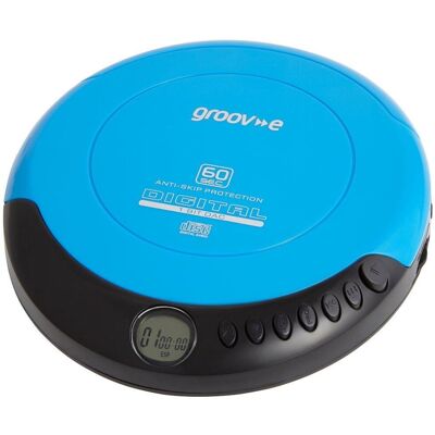 Groov-e Retro Series Personal CD Player with Earphones - Blue (GVPS110BE) Groov-e Retro Series Personal CD Player with Earphones - Blue (GVPS110BE)