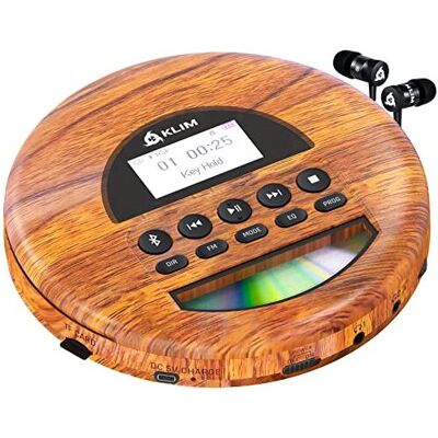 KLIM Nomad Wood - NEW 2023 - Portable CD Player Walkman - Long-Lasting Battery - KLIM Nomad Wood - NEW 2023 - Portable CD Player Walkman - Long-Lasting Battery -