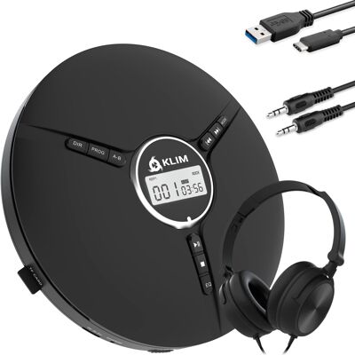 KLIM Discman with Headphones - Portable CD Player with Headphones - New 2024 Ver KLIM Discman with Headphones - Portable CD Player with Headphones - New 2024 Ver