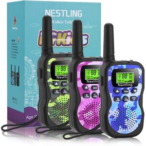 Nestling Walkie Talkies 3 Pack, Upgraded Version Camouflage Exterior 8 Channels 2 Way Rad Nestling Walkie Talkies 3 Pack, Upgraded Version Camouflage Exterior 8 Channels 2 Way Rad