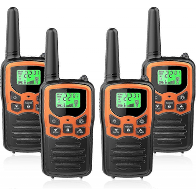 Unbranded Long Range Walkie Talkies 4 Pack, 22 Channels, 5 Mile Range 2-Way Radios for Adu Unbranded Long Range Walkie Talkies 4 Pack, 22 Channels, 5 Mile Range 2-Way Radios for Adu