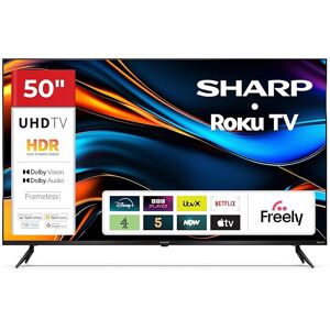 Sharp 50 inch 4K Ultra HD Frameless LED Roku Smart TV Dolby Vision HDR, Freely, Sharp 50 inch 4K Ultra HD Frameless LED Roku Smart TV Dolby Vision HDR, Freely,