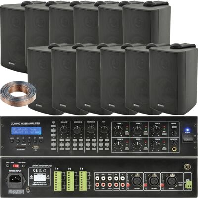 Loops 6 Zone Matrix Bluetooth Mixer Amplifier Amp 12 Speaker System - Audio System Loops 6 Zone Matrix Bluetooth Mixer Amplifier Amp 12 Speaker System - Audio System