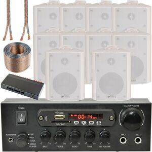 Loops 5 Zone Bluetooth Speaker Kit 10x 70W White Wall Mount Home Bar Stereo Amplifier Loops 5 Zone Bluetooth Speaker Kit 10x 70W White Wall Mount Home Bar Stereo Amplifier