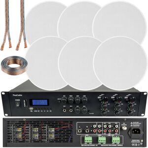 Loops 1200W Bluetooth Sound System 6x 120W Slim Ceiling Speaker 6 Zone Mixer Amplifier Loops 1200W Bluetooth Sound System 6x 120W Slim Ceiling Speaker 6 Zone Mixer Amplifier