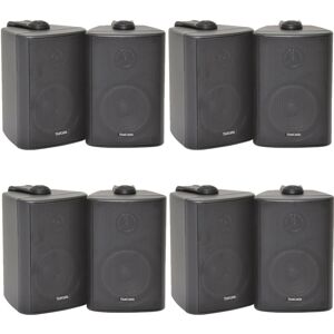 Loops 8x 60W 2 Way Black Wall Mounted Stereo Speakers 3" 8Ohm Mini Background Music Loops 8x 60W 2 Way Black Wall Mounted Stereo Speakers 3" 8Ohm Mini Background Music