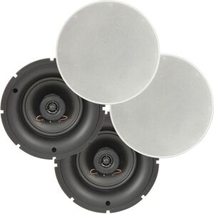 Loops 4 Pack PRO 6.5" 80W Low Profile Ceiling Speakers 2 Way Wall Mount Slim Line Loops 4 Pack PRO 6.5" 80W Low Profile Ceiling Speakers 2 Way Wall Mount Slim Line