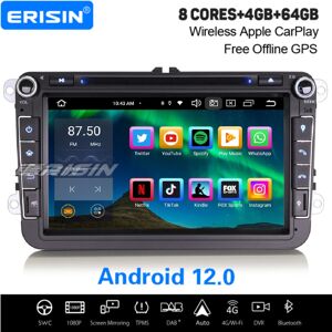 Erisin 8-Core Android 12 Car Stereo Satnav For VW Golf 5/6/Plus Jetta Passat CC Tiguan Erisin 8-Core Android 12 Car Stereo Satnav For VW Golf 5/6/Plus Jetta Passat CC Tiguan