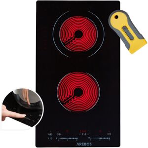 AREBOS glass ceramic hob 3200 W 2 hobs 30cm autarkic with Sensor Touch AREBOS glass ceramic hob 3200 W 2 hobs 30cm autarkic with Sensor Touch