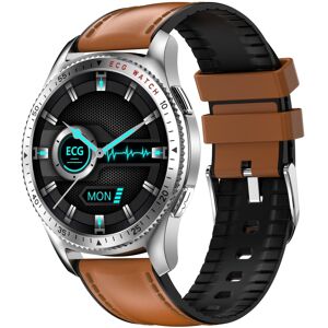 GreenZech Silver & Brown Smart Watch - ECG Heart Rate Blood Pressure Oxygen - Waterproof GreenZech Silver & Brown Smart Watch - ECG Heart Rate Blood Pressure Oxygen - Waterproof