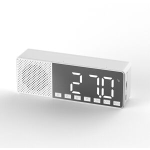 GreenZech (White) Bluetooth 5.0 Speaker Alarm Clock FM Radio Brightness Adjustable Multipl GreenZech (White) Bluetooth 5.0 Speaker Alarm Clock FM Radio Brightness Adjustable Multipl