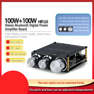Tlily 2X Bluetooth 5.0 100W+100W Power Subwoofer Amplifier Board 2.1 Channel Class D H Tlily 2X Bluetooth 5.0 100W+100W Power Subwoofer Amplifier Board 2.1 Channel Class D H