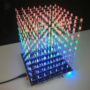 GreenZech DIY 3D Light Cube Kit 8x8x8 LED Built-in MP3 Music Spectrum 3W Speaker Amplifier GreenZech DIY 3D Light Cube Kit 8x8x8 LED Built-in MP3 Music Spectrum 3W Speaker Amplifier