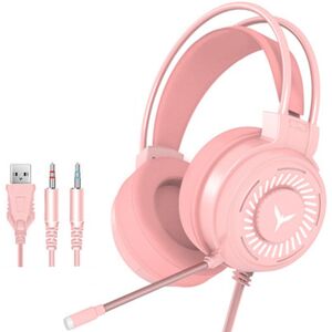 GreenZech (Pink, 3.5mm+USB) Gaming Headset 7.1 Channel 50MM Speaker Unit Colorful Circular GreenZech (Pink, 3.5mm+USB) Gaming Headset 7.1 Channel 50MM Speaker Unit Colorful Circular