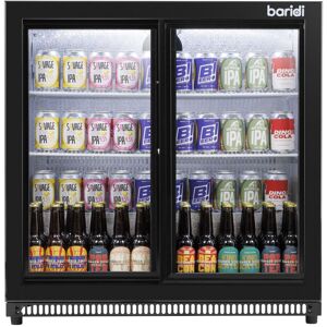 Baridi Back Bar Drinks Fridge/Cooler with Double Sliding Doors, 190L Capacity, B Baridi Back Bar Drinks Fridge/Cooler with Double Sliding Doors, 190L Capacity, B