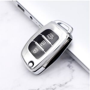 Maxpower (silver) Soft TPU Car Flip Key Case Cover Keychain for Hyundai I20 Elantra Solar Maxpower (silver) Soft TPU Car Flip Key Case Cover Keychain for Hyundai I20 Elantra Solar