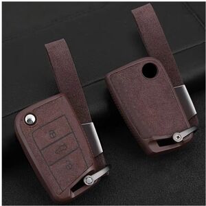 Maxpower (Brown, with keychain) Tpu+Suede Leather Car Key Case Cover For Volkswagen VW Go Maxpower (Brown, with keychain) Tpu+Suede Leather Car Key Case Cover For Volkswagen VW Go