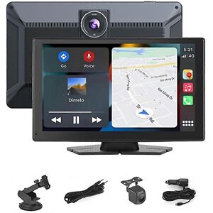 Unbranded For Wireless Carplay Car Stereo 9 Inch Portable Car Audio With Front Rear 4k1080 Unbranded For Wireless Carplay Car Stereo 9 Inch Portable Car Audio With Front Rear 4k1080