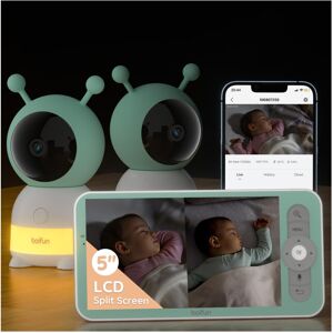 BOIFUN 2K WiFi Baby Monitor With Two Cameras, Night Light, App & 5" Split-Screen BOIFUN 2K WiFi Baby Monitor With Two Cameras, Night Light, App & 5" Split-Screen