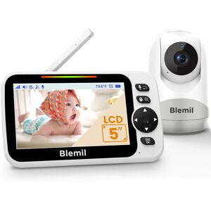 Blemil 5" Split-Screen Baby Monitor - Battery, Night Vision, 2-Way Talk Blemil 5" Split-Screen Baby Monitor - Battery, Night Vision, 2-Way Talk