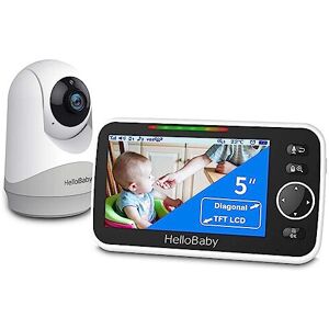 HelloBaby Monitor with Camera and Audio, 5'' Large Screen with 3500mAh Battery, Remote Pan HelloBaby Monitor with Camera and Audio, 5'' Large Screen with 3500mAh Battery, Remote Pan