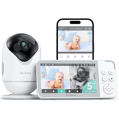 Care+ Dr.Care VistaView Smart WiFi Baby Monitor, 5? 1080P HD Screen, 2K Camera with Ap Care+ Dr.Care VistaView Smart WiFi Baby Monitor, 5? 1080P HD Screen, 2K Camera with Ap