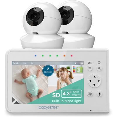Babysense Video Baby Monitor with 2 Cameras, 4.3 Inch No Wifi Baby Monitor with Babysense Video Baby Monitor with 2 Cameras, 4.3 Inch No Wifi Baby Monitor with