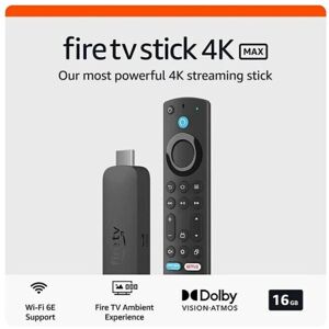 Amazon Fire TV Stick 4K Max streaming device 16GB Wi-Fi 6E, Amazon Fire TV Stick 4K Max streaming device 16GB Wi-Fi 6E,