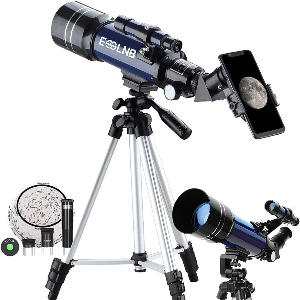 ESSLNB Telescope for Kids 70mm Refractor Telescope with Smartphone Adapter 51.6i