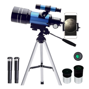 TAUOH Moresk 70mm Refractor Telescope: 15X-150X Magnification, 3X Barlow + 20mm/6mm Ey TAUOH Moresk 70mm Refractor Telescope: 15X-150X Magnification, 3X Barlow + 20mm/6mm Ey