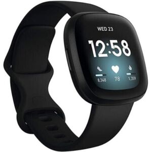 Smartwatch Fitbit Versa 3 dial black 40mm strap silicone sports GPS watch Smartwatch Fitbit Versa 3 dial black 40mm strap silicone sports GPS watch