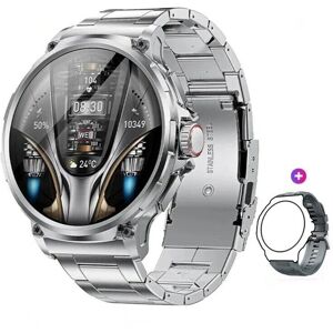 STOYOTU (Silver Steel) Smart Watch For Men 100 Days Extra-Long Battery 1.85" HD Large Ro STOYOTU (Silver Steel) Smart Watch For Men 100 Days Extra-Long Battery 1.85" HD Large Ro