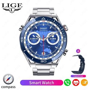 Aihontai (Blue Shell Silver) 2024 LIGE NFC ECG PPG Bluetooth Call Smartwatch GPS Tracker Aihontai (Blue Shell Silver) 2024 LIGE NFC ECG PPG Bluetooth Call Smartwatch GPS Tracker