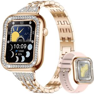 Aihontai (Steel strip Gold 1, Custom dial) LIGE Smart Watch For Women Full Touch Screen B Aihontai (Steel strip Gold 1, Custom dial) LIGE Smart Watch For Women Full Touch Screen B