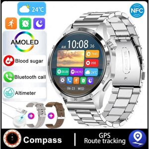 Maxpower (silver, Silicone+Leather+Steel) 4 Smart Watch Men Watch 4 Pro Amoled Hd Screen Maxpower (silver, Silicone+Leather+Steel) 4 Smart Watch Men Watch 4 Pro Amoled Hd Screen