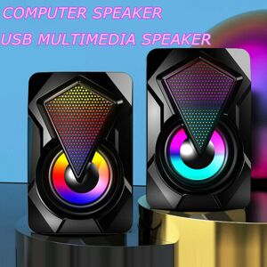 Unbranded 2X Surround Sound System LED Speakers Gaming Bass USB Wired fit Desktop Computer Unbranded 2X Surround Sound System LED Speakers Gaming Bass USB Wired fit Desktop Computer