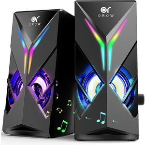 OR O R O W OROW Computer Speakers, Desktop Speakers with Various Colorful LED, 10W Gaming S OR O R O W OROW Computer Speakers, Desktop Speakers with Various Colorful LED, 10W Gaming S