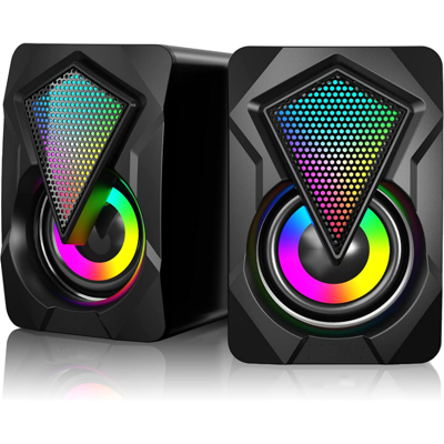 CHRONUS BOUTIQUE Chronus Computer Speakers,2.0 USB Powered Gaming Speakers with RGB LED Light 3.5 CHRONUS BOUTIQUE Chronus Computer Speakers,2.0 USB Powered Gaming Speakers with RGB LED Light 3.5