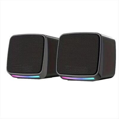 Saudism Mini Speaker with Cool Lights and Stereo Sound Computer Speakers 6W USB Powered Saudism Mini Speaker with Cool Lights and Stereo Sound Computer Speakers 6W USB Powered