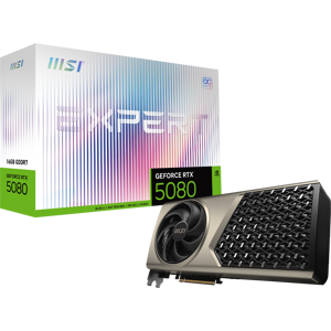MSI RTX 5080 16G EXPERT OC video card GDDR7 PCI E Gen 5 x16 30 Gbps MSI RTX 5080 16G EXPERT OC video card GDDR7 PCI E Gen 5 x16 30 Gbps