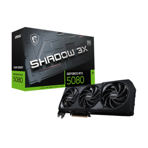 MSI RTX 5080 16G SHADOW 3X OC video card PCI E Gen 5 x16 GDDR7 30 Gbps MSI RTX 5080 16G SHADOW 3X OC video card PCI E Gen 5 x16 GDDR7 30 Gbps