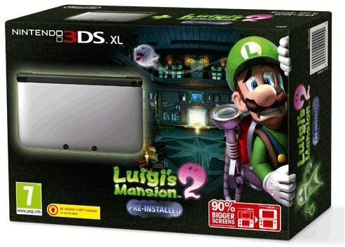 USED Nintendo 3DS XL Console - Silver with Pre-installed Luigi's Mansion 2 (UK)  (3DS