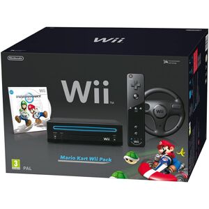 REFURBISHED Nintendo Wii Console (Black) with Mario Kart Wii: Includes Wii Wheel and Wii Rem REFURBISHED Nintendo Wii Console (Black) with Mario Kart Wii: Includes Wii Wheel and Wii Rem