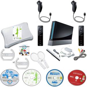 Super Mario REFURBISHED (Without original boxes) BLACK Nintendo Wii Console MEGA Bundle, 2 Remotes Nunch Super Mario REFURBISHED (Without original boxes) BLACK Nintendo Wii Console MEGA Bundle, 2 Remotes Nunch